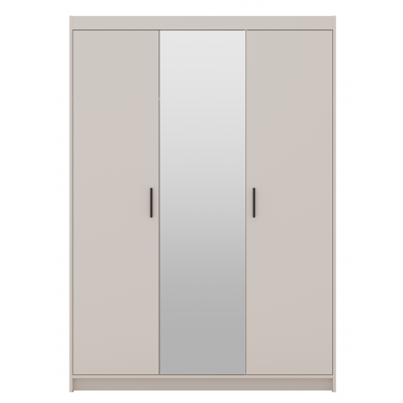 Szafa trzydrzwiowa z lustrem 133 cm uchylna TRINO beżowa